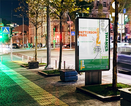 sign at bus station - mockup