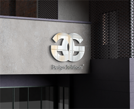 metal logo over glassdoor